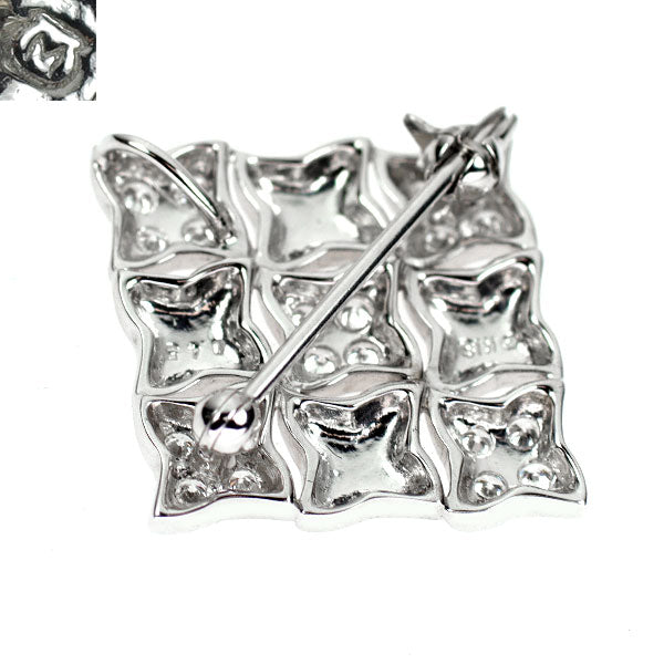 ミキモト K18WG ダイヤモンド ブローチ兼ペンダントトップ 0.45ct
