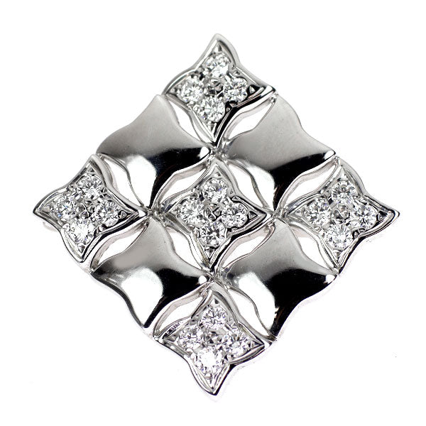 ミキモト K18WG ダイヤモンド ブローチ兼ペンダントトップ 0.45ct