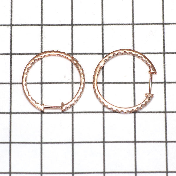 新品 K18PG ダイヤモンド ピアス D1.00ct フープ