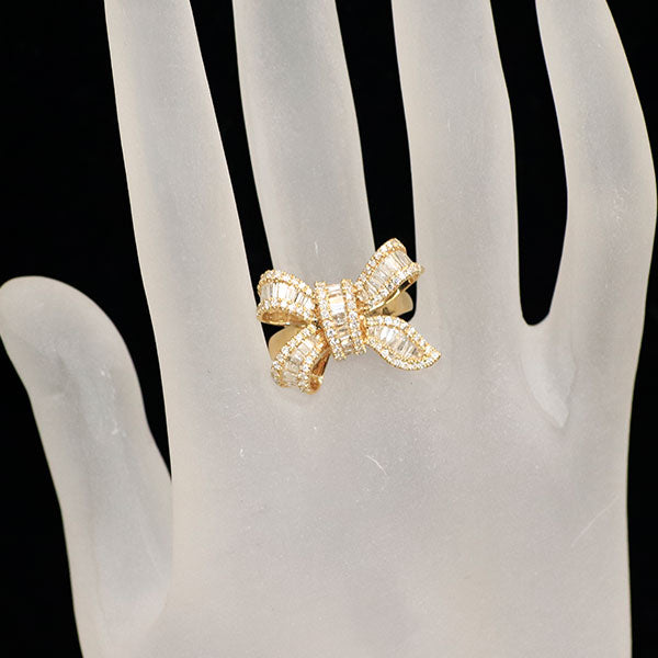 新品 K18YG ダイヤモンド リング D1.00ct リボン