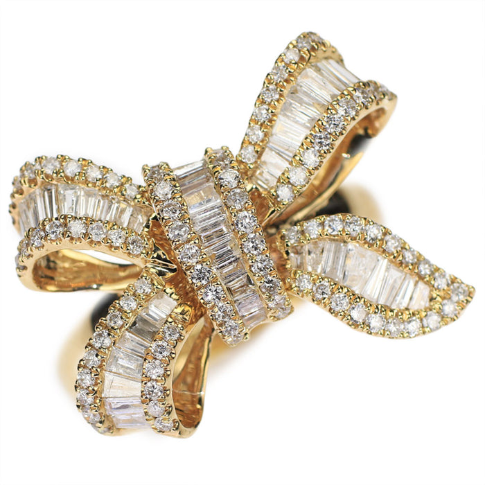 新品 K18YG ダイヤモンド リング D1.00ct リボン