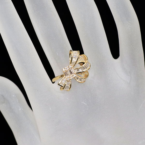 新品 K18YG ダイヤモンド リング D1.00ct