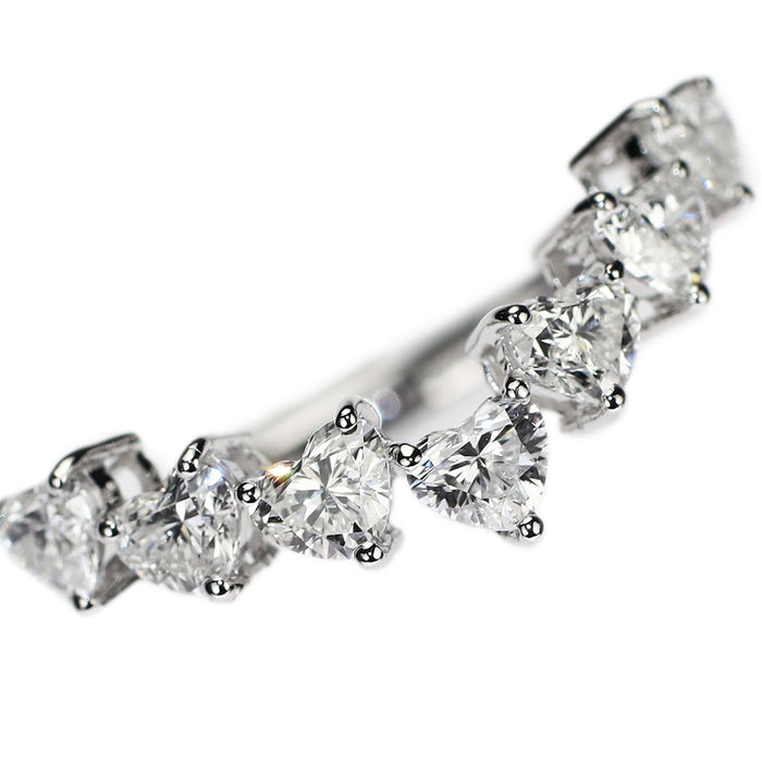 新品 K18WG ハートシェイプカット ダイヤモンド リング D1.00ct V字