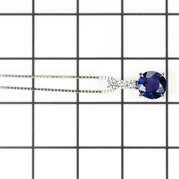 Pt サファイア ダイヤモンド ペンダントネックレス 1.073ct D0.08ct — セルビーオンラインストア