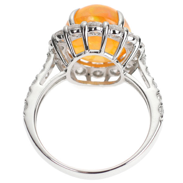 Pt950 ファイアーオパール ダイヤモンド リング 4.65ct D1.40ct