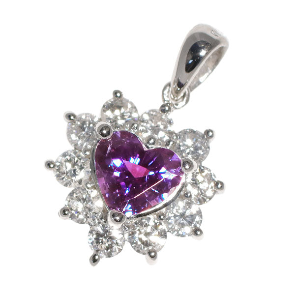 希少 Pt900 ブラジル産 ハートシェイプ アレキサンドライト ダイヤモンド ペンダントトップ 0.650ct D0.55ct
