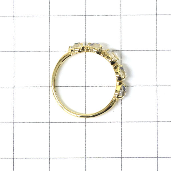 新品 K18YG ローズカット ラブラドライト リング 0.60ct ハーフエタニティ