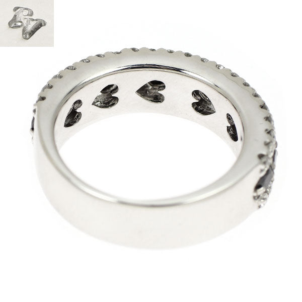ポンテヴェキオ K18WG ブラックダイヤモンド  リング 0.78ct D0.46ct ビアンコエネロ ハーフエタニティ