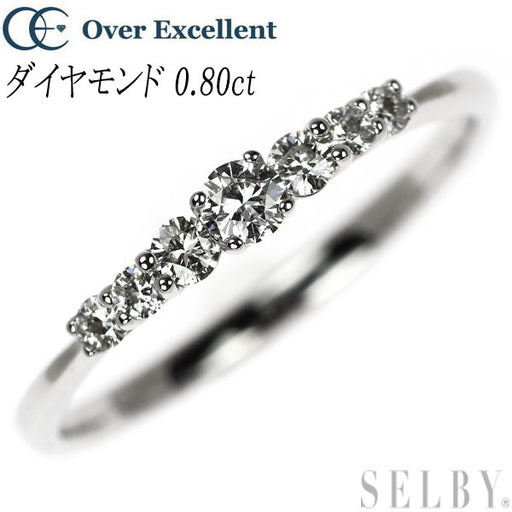 トップ オーバーエクセレント K18WG ダイヤモンド リング 0.80ct アクセサリー
