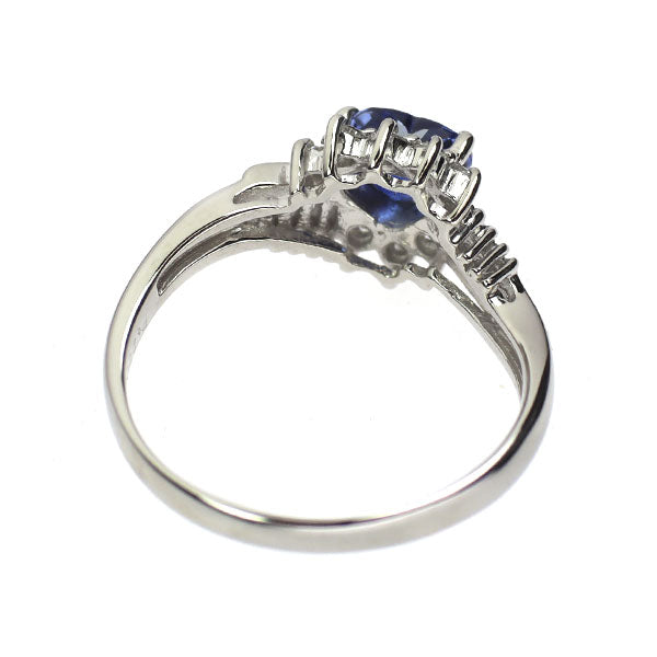 Pt900 ハートシェイプ サファイア ダイヤモンド リング 1.00ct D0.29ct