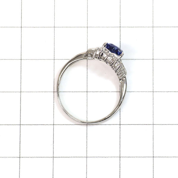 Pt900 ハートシェイプ サファイア ダイヤモンド リング 1.00ct D0.29ct