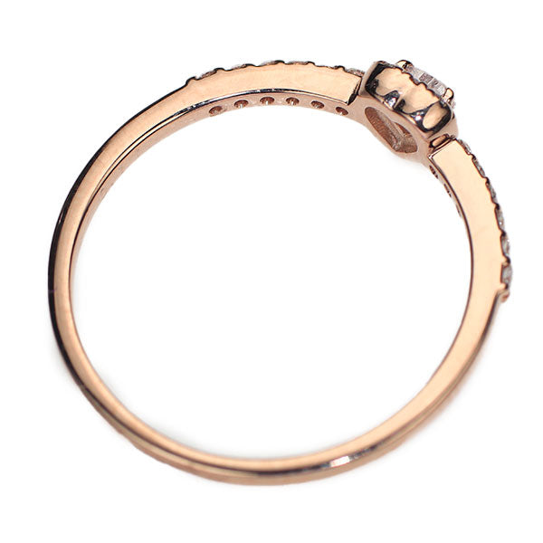 新品 K18PG ハートシェイプ 天然ピンクダイヤモンド リング 0.053ct LP SI2 D0.11ct 【エスコレ】