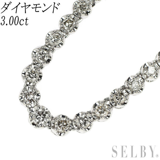 Pt850 ダイヤモンド ネックレス 3.00ct テニス — セルビー Pt850 ダイヤモンド ネックレス 3.00ct テニス — セルビー