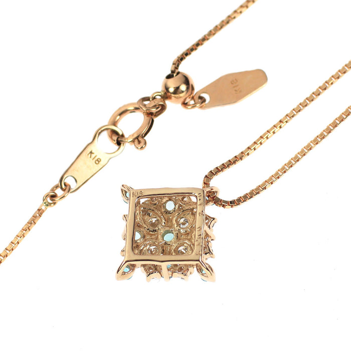 K18PG パライバトルマリン ダイヤモンド ペンダントネックレス 0.12ct D0.13ct
