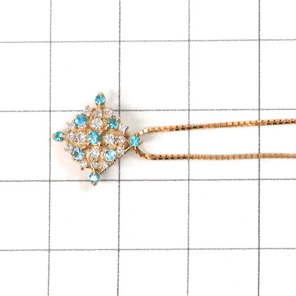 K18PG パライバトルマリン ダイヤモンド ペンダントネックレス 0.12ct D0.13ct