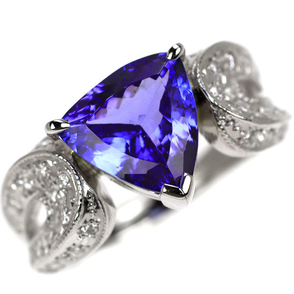 Pt900 タンザナイト ダイヤモンド リング 3.01ct D0.32ct