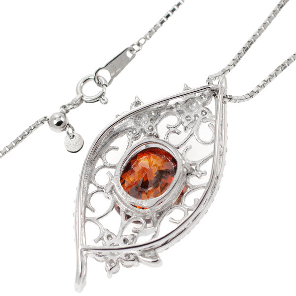 Pt スファレライト ダイヤモンド ペンダントネックレス 8.57ct D1.29ct
