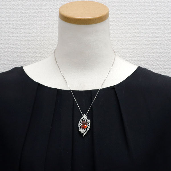 Pt スファレライト ダイヤモンド ペンダントネックレス 8.57ct D1.29ct