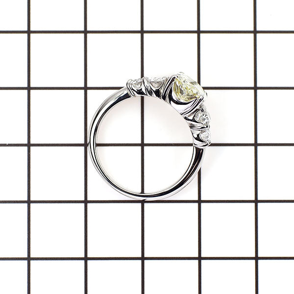 Pt900 オーバルカット ダイヤモンド リング 2.077ct LY VS2 D0.88ct
