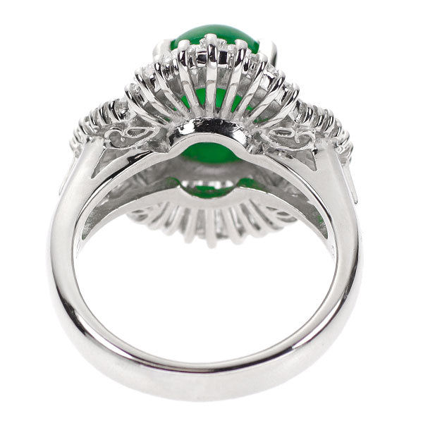 Pt900 翡翠 ダイヤモンド リング 2.45ct D1.57ct