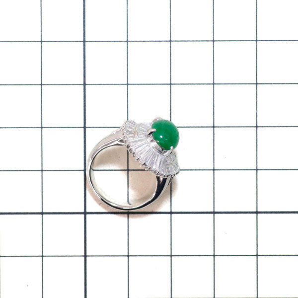 Pt900 翡翠 ダイヤモンド リング 2.45ct D1.57ct