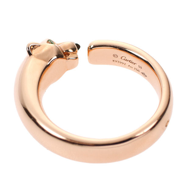 カルティエ K18PG ガーネット オニキス リング パンテール ドゥ カルティエ 53号