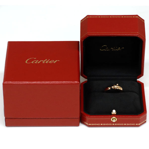 カルティエ K18PG ガーネット オニキス リング パンテール ドゥ カルティエ 53号