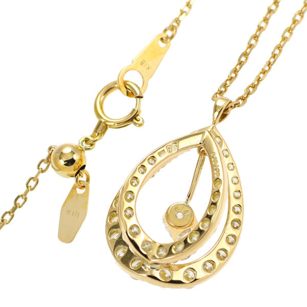 K18YG フランダースカット ダイヤモンド ペンダントネックレス 0.25ct D1.00ct