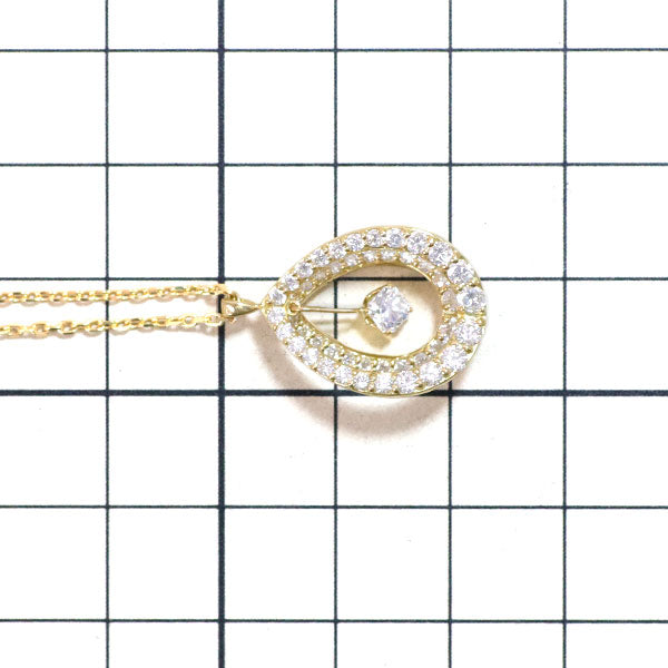 K18YG フランダースカット ダイヤモンド ペンダントネックレス 0.25ct D1.00ct