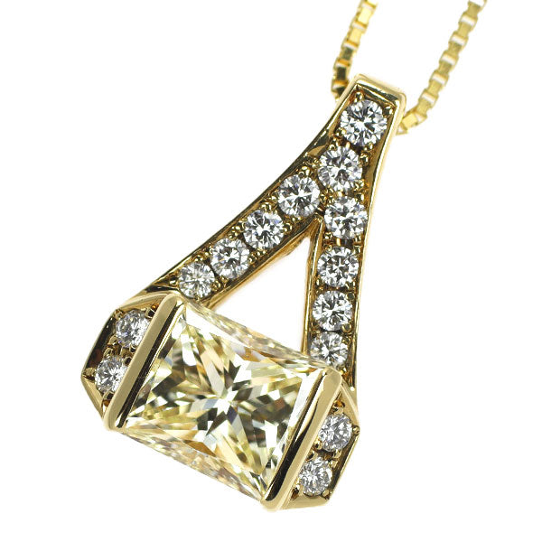 平和堂貿易 K18YG ダイヤモンド ペンダントネックレス 1.280ct D0.40ct