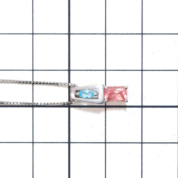 Pt パライバトルマリン ロードクロサイト ペンダントネックレス 0.12ct D0.68ct