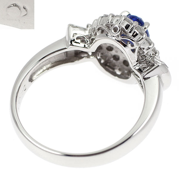 クレサンベール Pt900 再結晶サファイア ダイヤモンド リング 0.58ct D0.66ct