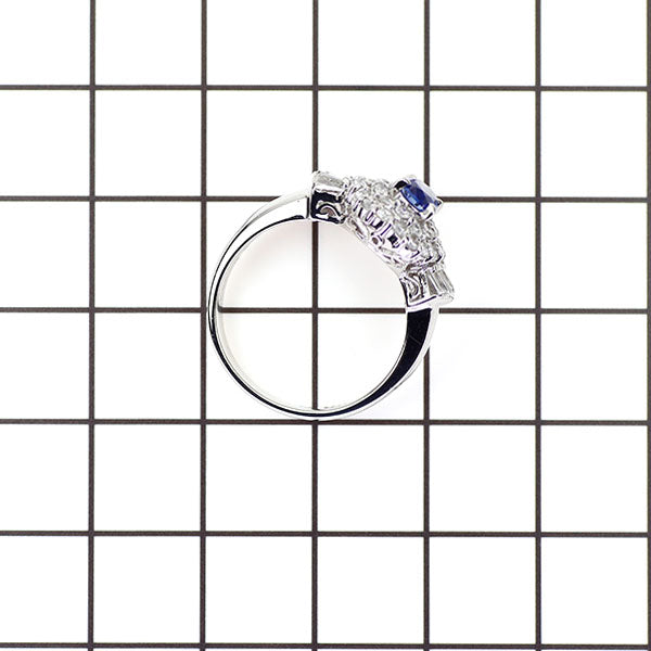 クレサンベール Pt900 再結晶サファイア ダイヤモンド リング 0.58ct D0.66ct