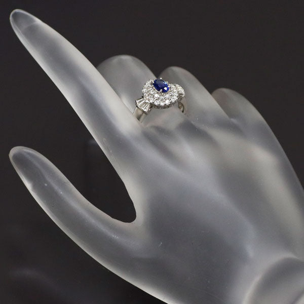 クレサンベール Pt900 再結晶サファイア ダイヤモンド リング 0.58ct D0.66ct