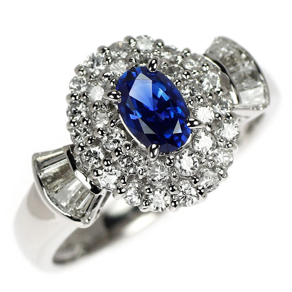 クレサンベール Pt900 再結晶サファイア ダイヤモンド リング 0.58ct D0.66ct