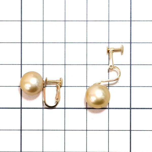 田崎真珠 K18YG ゴールデン 真珠 イヤリング 径約11.1-11.3mm