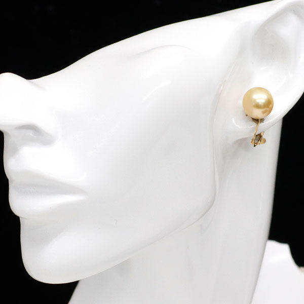 田崎真珠 K18YG ゴールデン 真珠 イヤリング 径約11.1-11.3mm