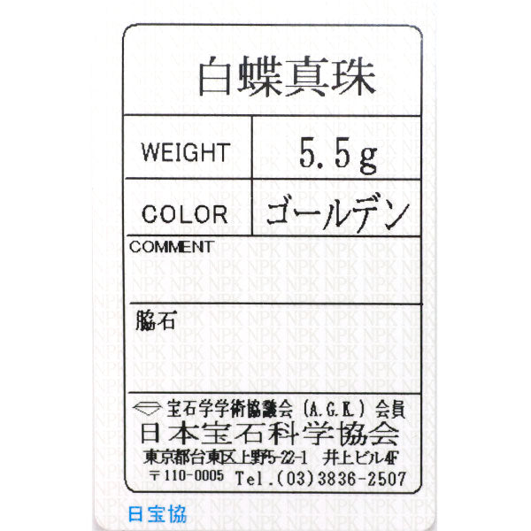 田崎真珠 K18YG ゴールデン 真珠 イヤリング 径約11.1-11.3mm