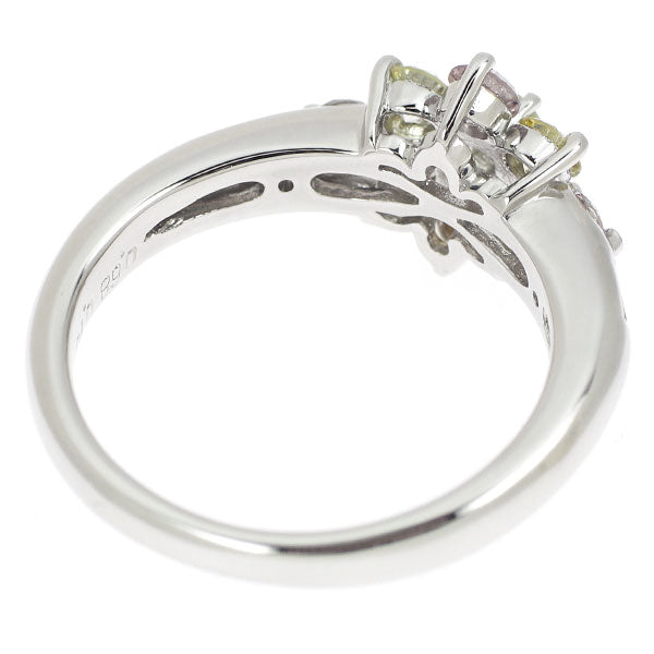 Pt900 グリーニッシュイエローダイヤモンド リング 0.156ct CD0.78ct