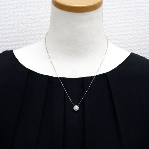 Pt900/ Pt850 ダイヤモンド ペンダントネックレス 0.314ct D0.50ct フラワー