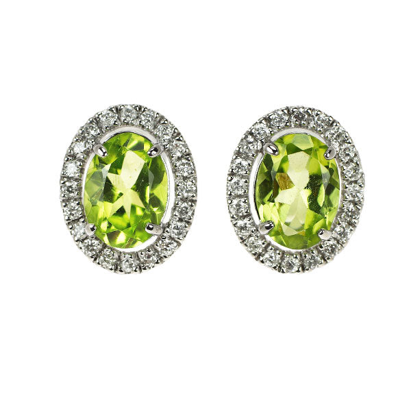 新品 Pt900 ペリドット ダイヤモンド ピアス 1.45ct D0.20ct