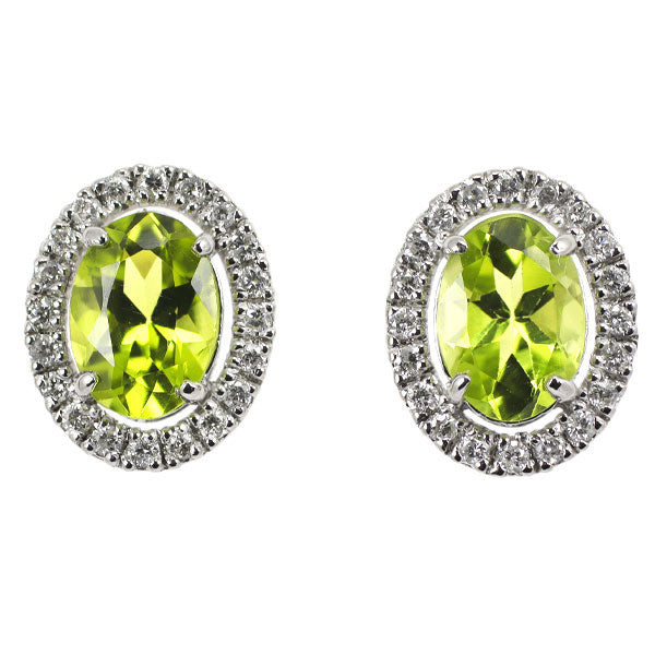 新品 Pt900 ペリドット ダイヤモンド ピアス 1.66ct 0.20ct