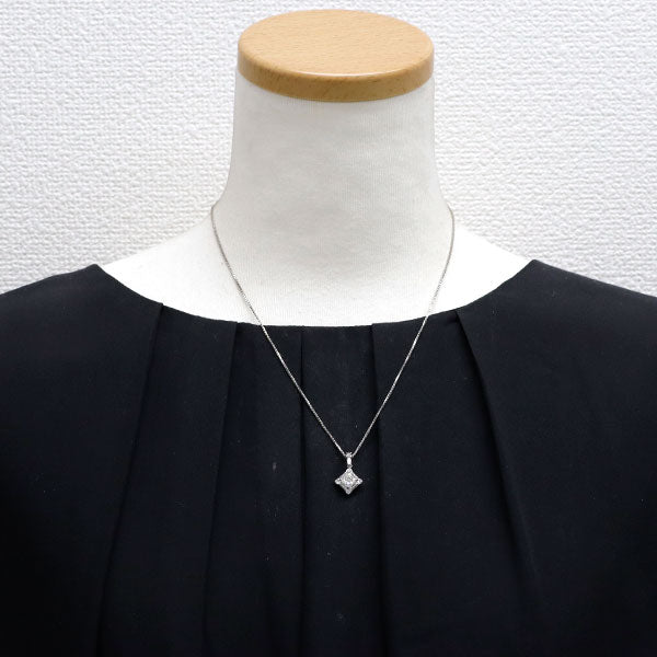 Pt プリンセスカット ダイヤモンド ペンダントネックレス 0.732ct M VS2 D0.53ct