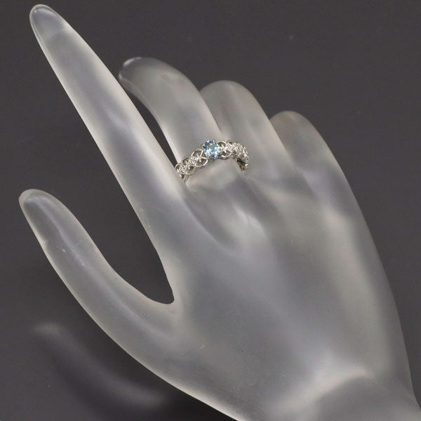 新品 希少 Pt950 宝石品質 ブルーコーネルピン ダイヤモンド リング 0.267ct D0.07ct【エスコレ】