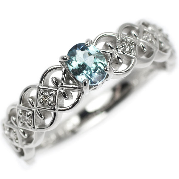 新品 希少 Pt950 宝石品質 ブルーコーネルピン ダイヤモンド リング 0.267ct D0.07ct【エスコレ】