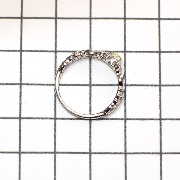 新品 Pt950 ハートシェイプ 天然シャルトリューズグリーン ダイヤモンド リング 0.200ct FYG SI2 D0.03ct 【エスコレ】