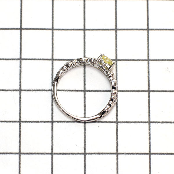 新品 Pt950 ハートシェイプ 天然インテンスイエロー ダイヤモンド リング 0.503ct FIY SI2 D0.03ct 【エスコレ】