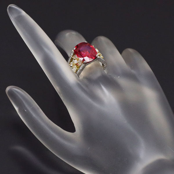 Edel（エデル）K18/Pt900 タイ産 ルビー ダイヤモンド リング 4.24ct D2.34ct