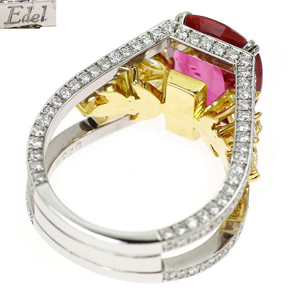 Edel（エデル）K18/Pt900 タイ産 ルビー ダイヤモンド リング 4.24ct D2.34ct
