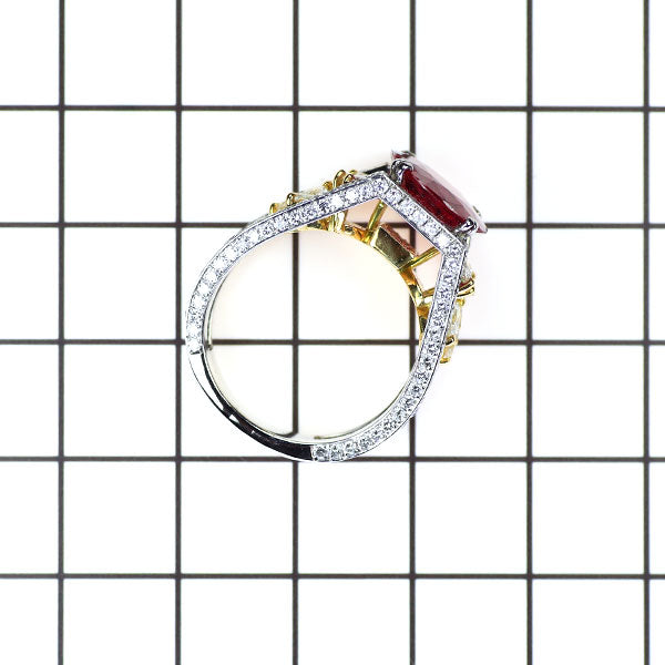 Edel（エデル）K18/Pt900 タイ産 ルビー ダイヤモンド リング 4.24ct D2.34ct